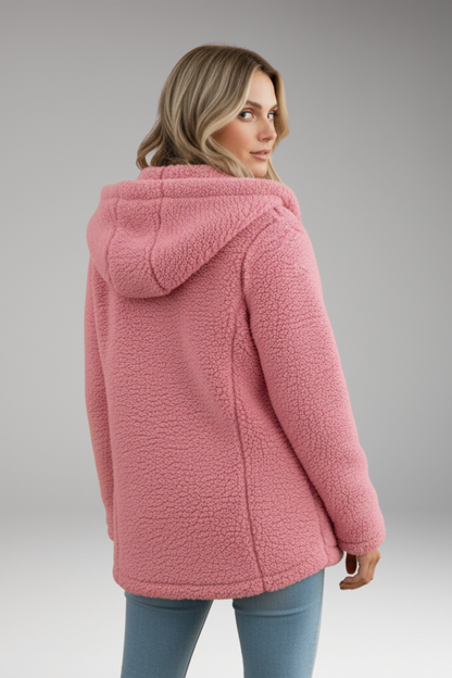 Women's Hooded Coat Textured Surface