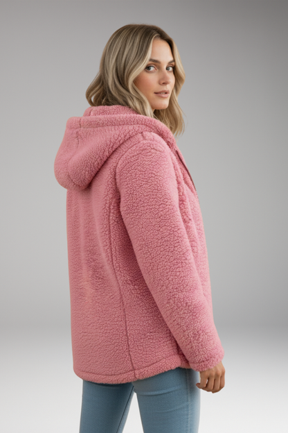 Women's Hooded Coat Textured Surface