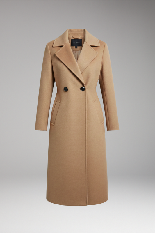 Women's Notched Collar Coat Button Front - 
Fashinoza