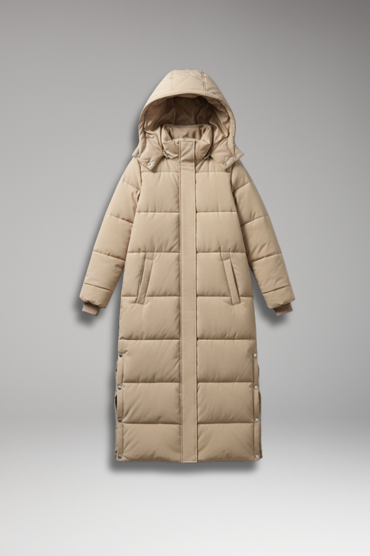 Women's Quilted Long Coat - 
Fashinoza