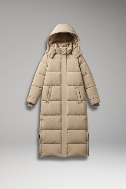 Women's Quilted Long Coat - 
Fashinoza