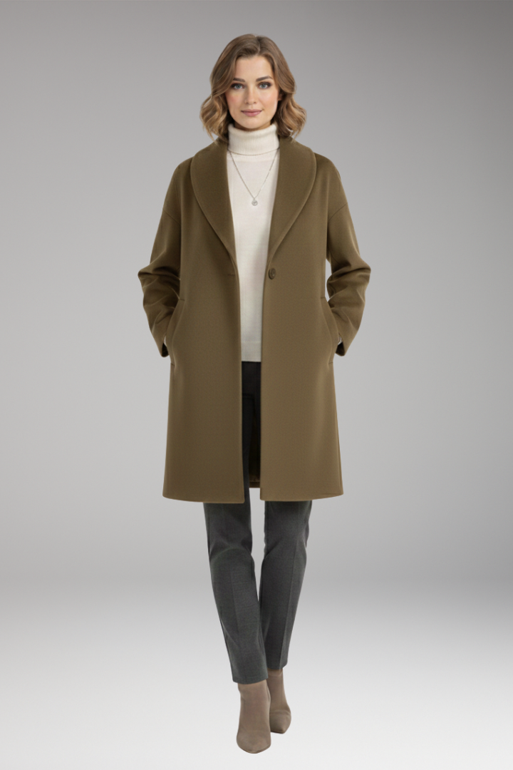 Women's Long Sleeve Coat Wide Collar