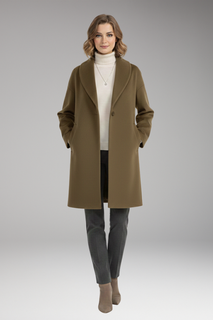 Women's Long Sleeve Coat Wide Collar