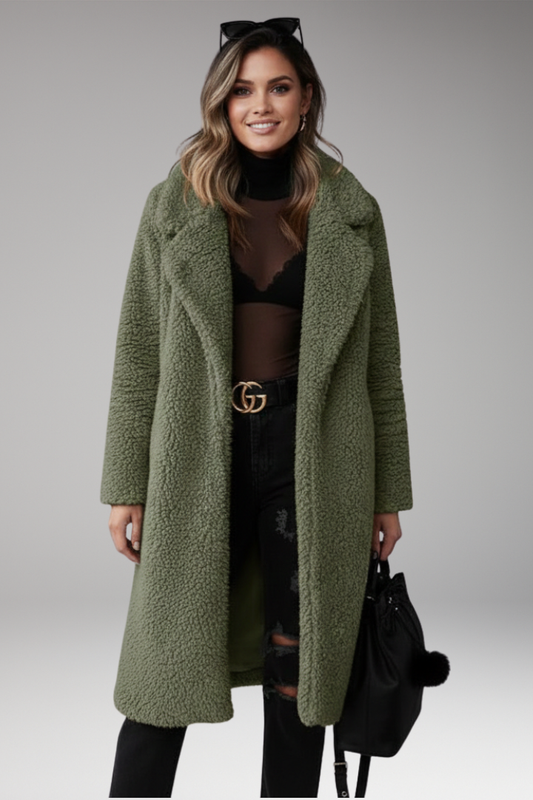 Women's Straight Sleeve Coat Wide Collar - 
Fashinoza