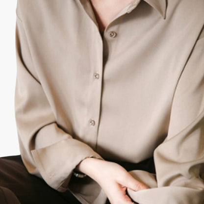 Women's Long Sleeve Button Front Blouse