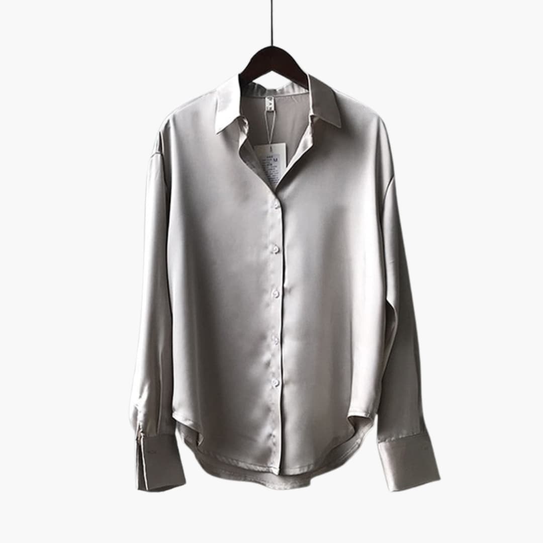 Women's Long Sleeve Button Front Blouse - Fashinoza