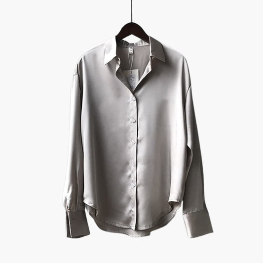 Women's Long Sleeve Button Front Blouse - Fashinoza