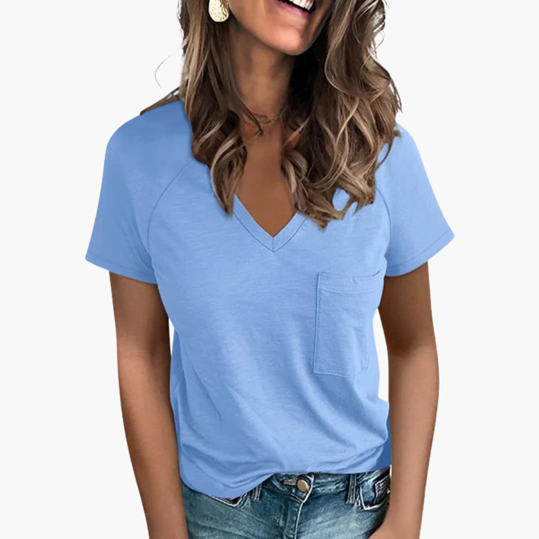 Women's Cotton V-Neck Short Sleeve T-Shirt