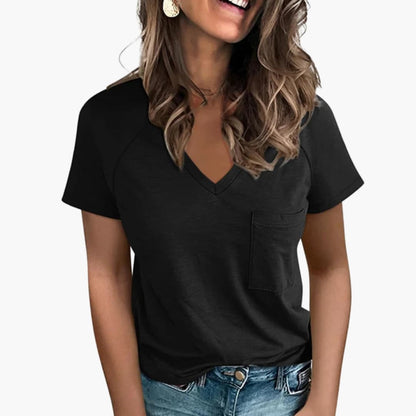 Women's Cotton V-Neck Short Sleeve T-Shirt