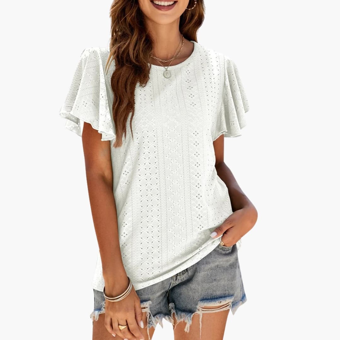 Women's Ruffle Short Sleeve T-Shirt