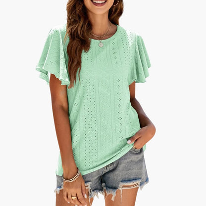 Women's Ruffle Short Sleeve T-Shirt