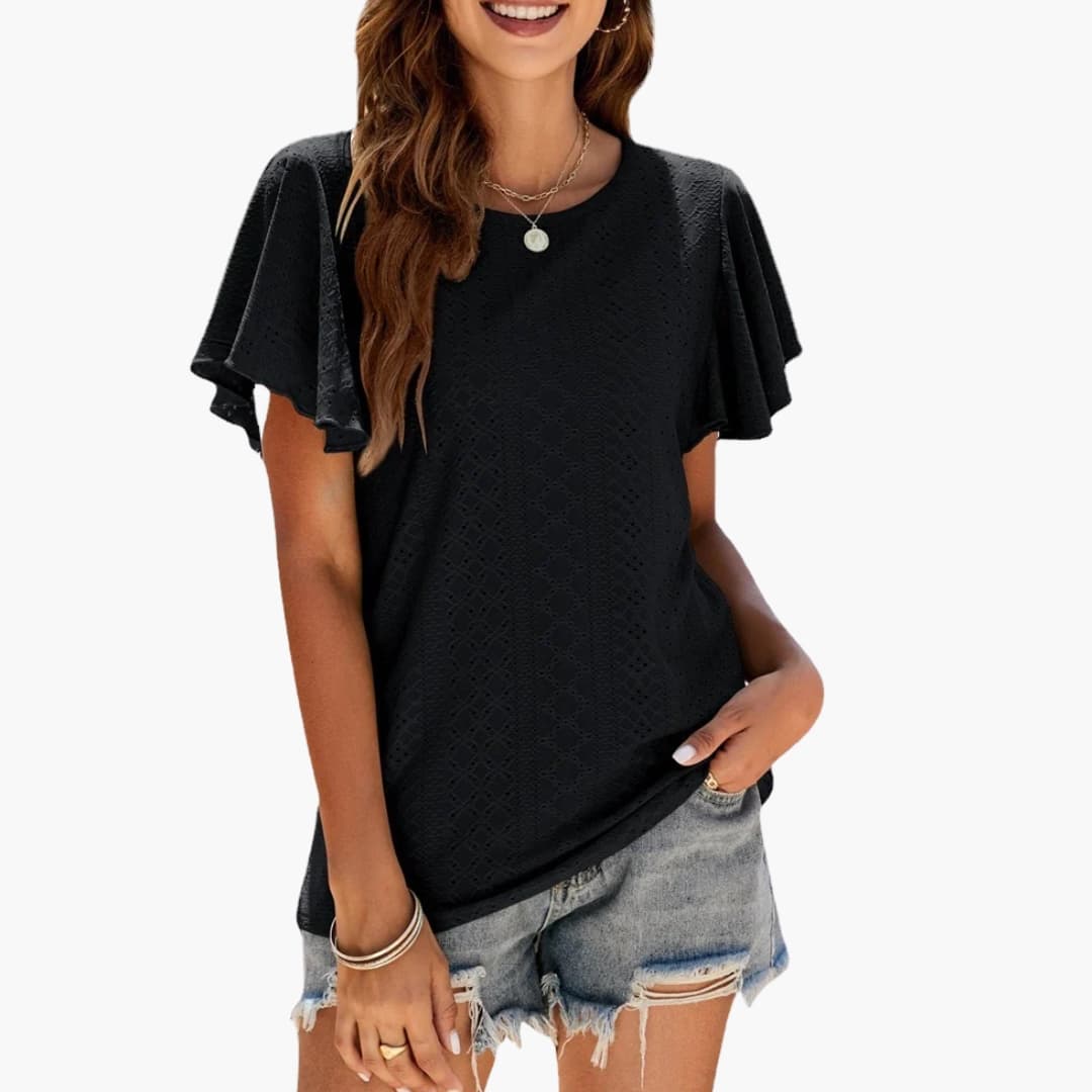 Women's Ruffle Short Sleeve T-Shirt