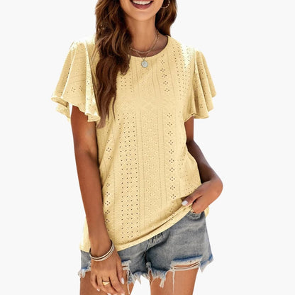 Women's Ruffle Short Sleeve T-Shirt