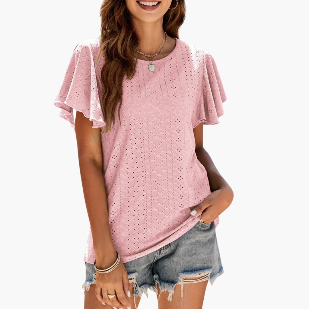 Women's Ruffle Short Sleeve T-Shirt