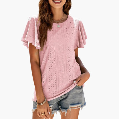 Women's Ruffle Short Sleeve T-Shirt