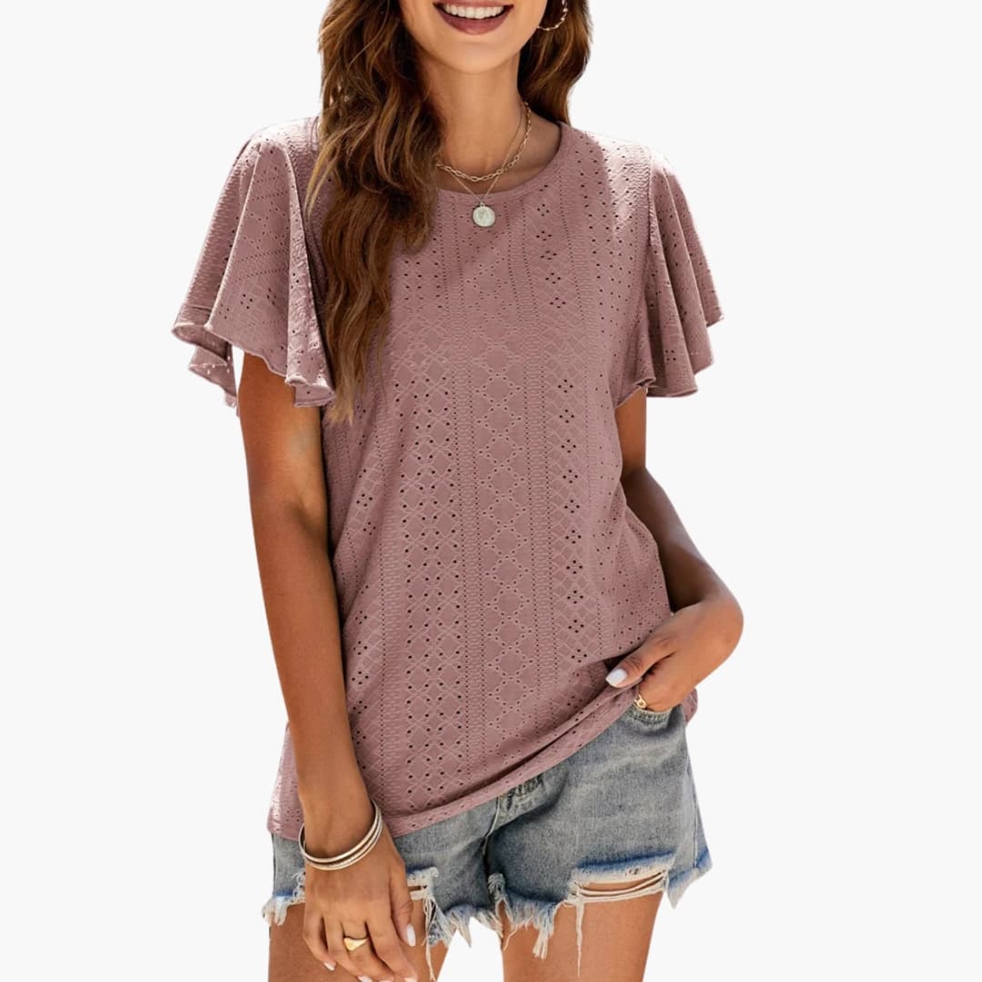 Women's Ruffle Short Sleeve T-Shirt