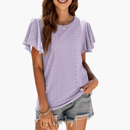 Women's Ruffle Short Sleeve T-Shirt