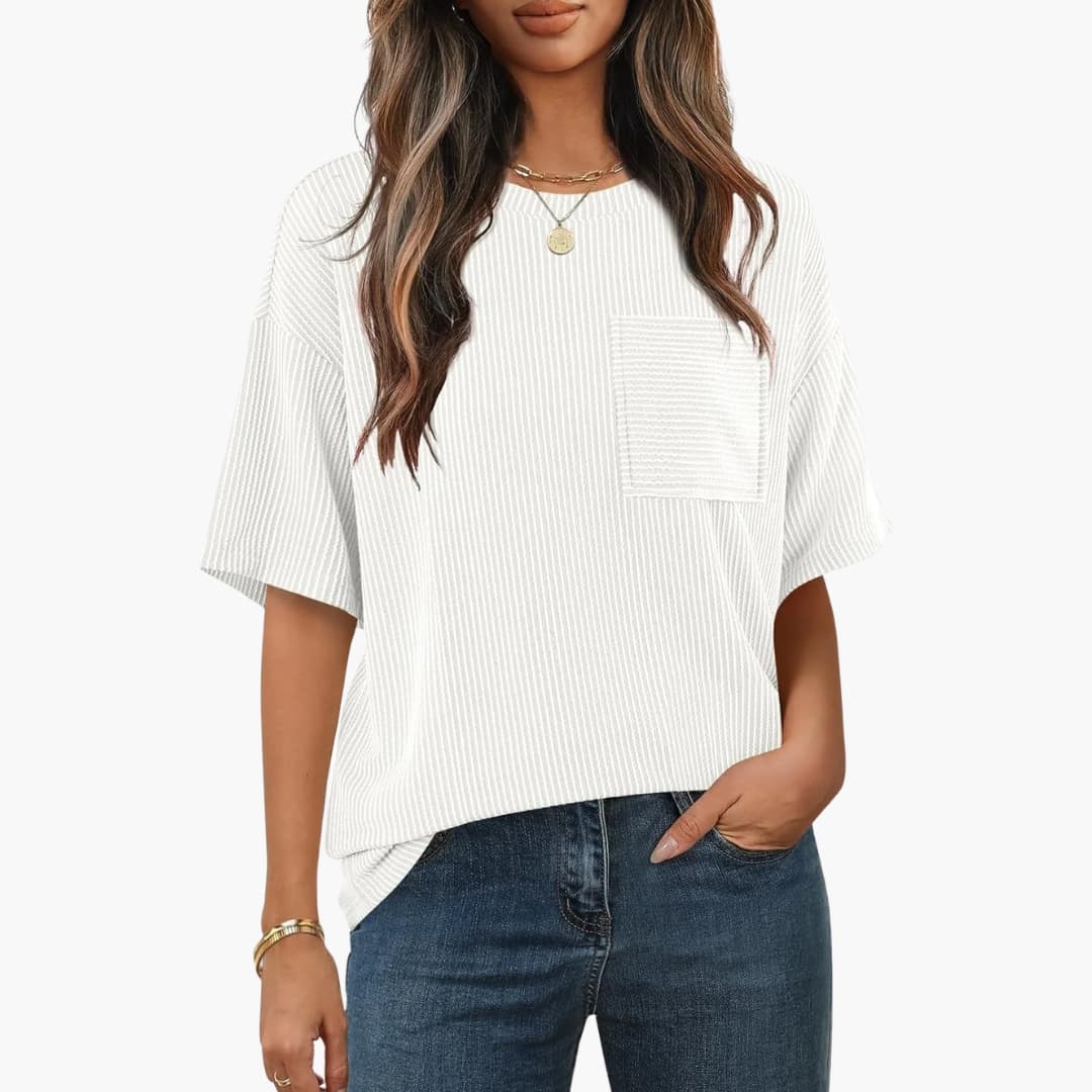 Women's Striped Short Sleeve T-Shirt Cotton Crew Neck
