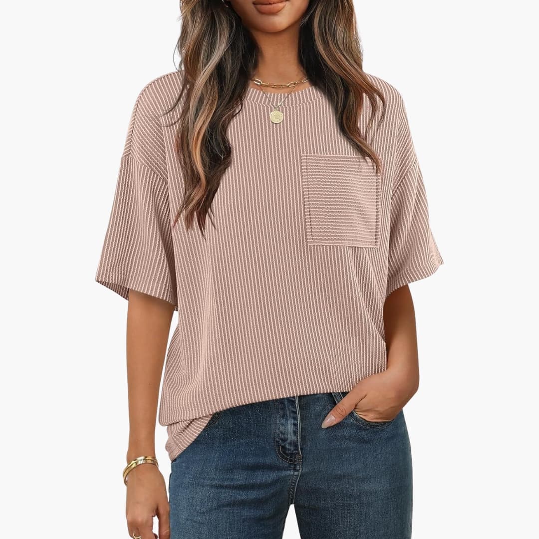 Women's Striped Short Sleeve T-Shirt Cotton Crew Neck