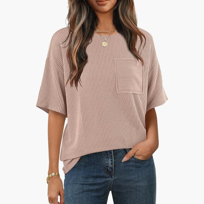 Women's Striped Short Sleeve T-Shirt Cotton Crew Neck