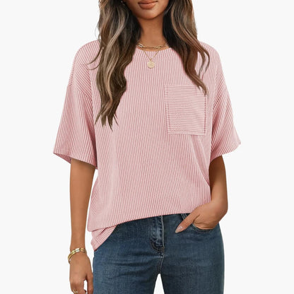 Women's Striped Short Sleeve T-Shirt Cotton Crew Neck
