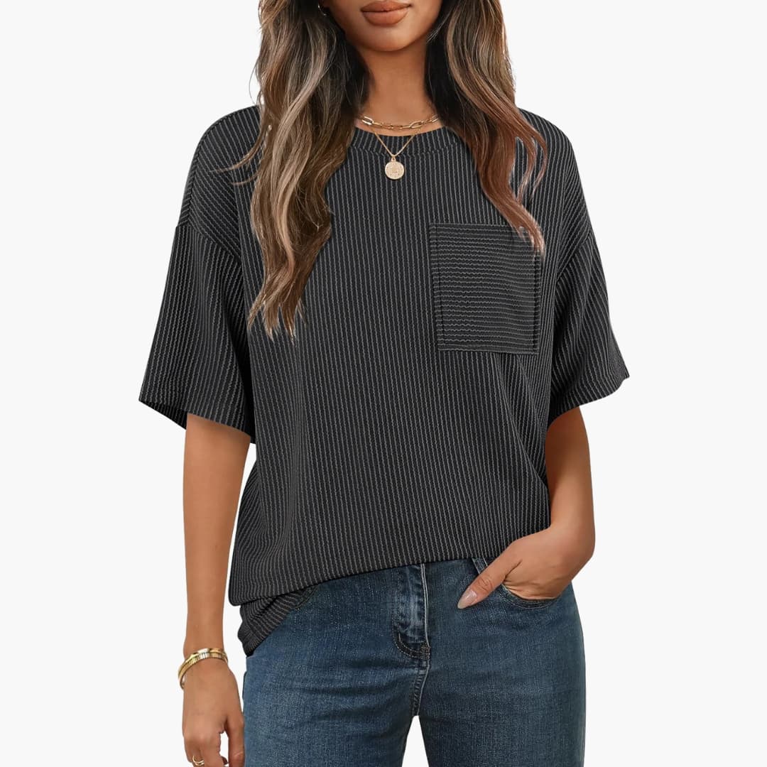 Women's Striped Short Sleeve T-Shirt Cotton Crew Neck