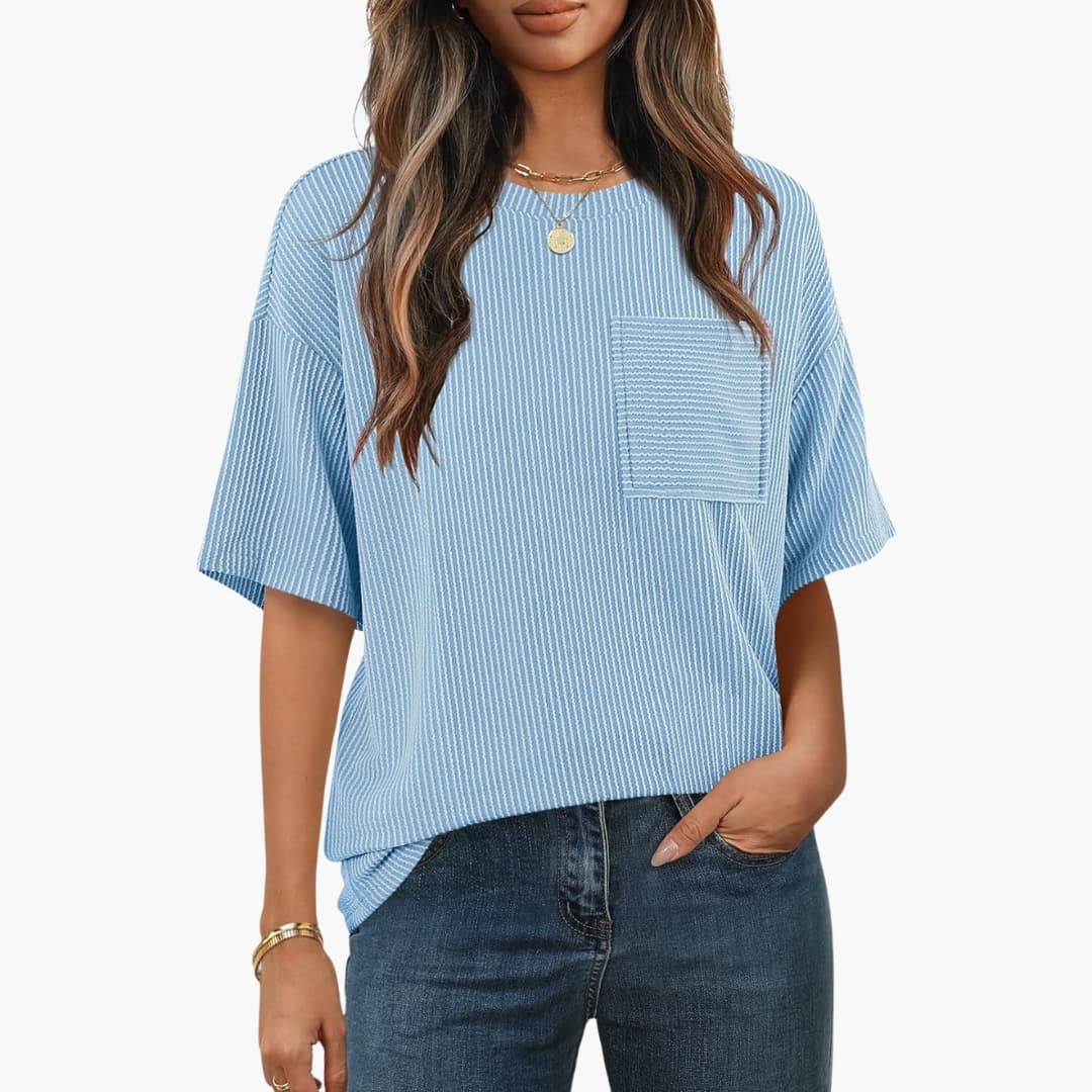 Women's Striped Short Sleeve T-Shirt Cotton Crew Neck