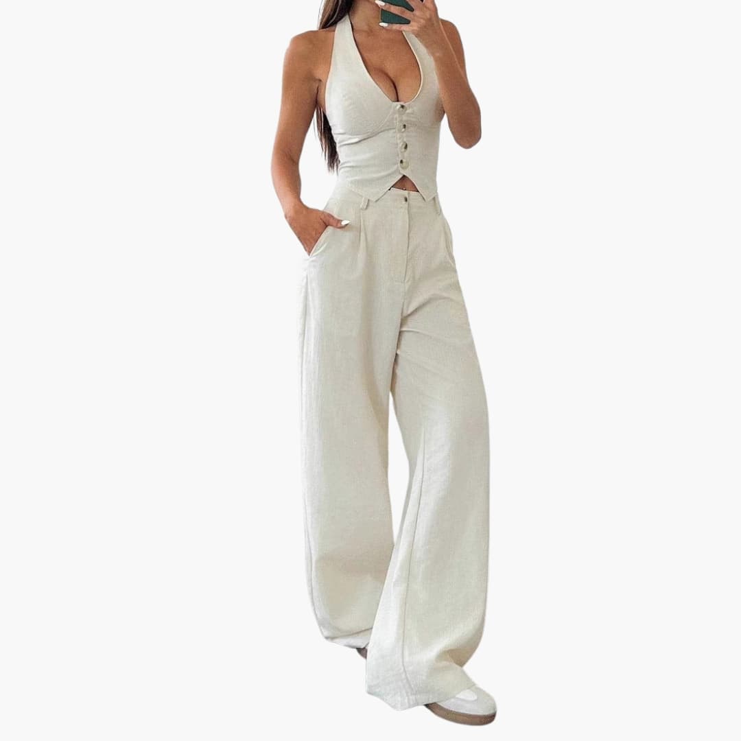 Women's Two-Piece Crop Pants Set