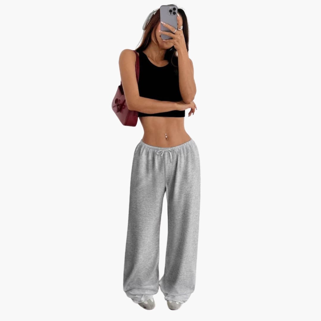 Women's Two Piece Cropped And Wide Leg Pants Set
