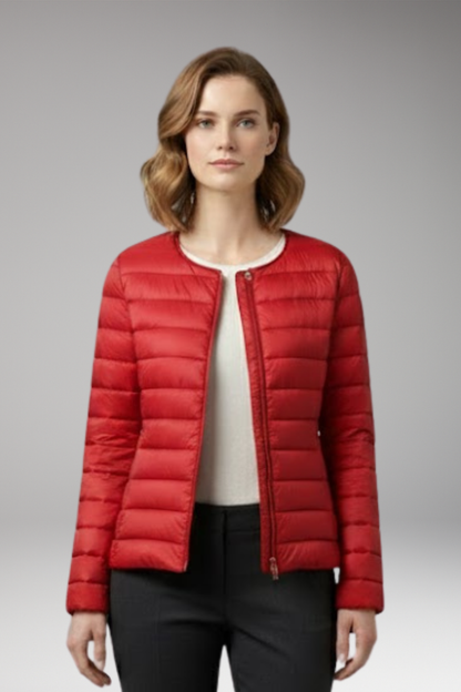 Women's Down Jacket Waterproof Zipper Pockets