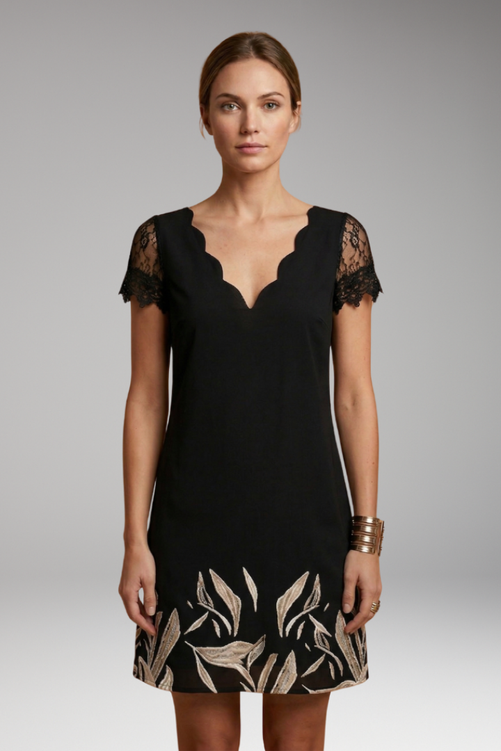 Women's Elegant Dress Intricate Details Classic Style