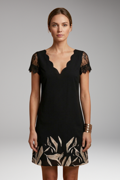Women's Elegant Dress Intricate Details Classic Style