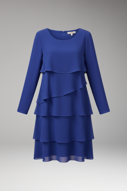 Women's Long Sleeve Layered Dress - 
Fashinoza