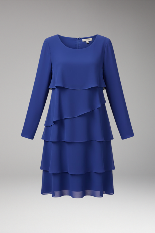 Women's Long Sleeve Layered Dress - 
Fashinoza