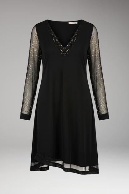 Women's Sequined Dress Plunging Neckline - 
Fashinoza