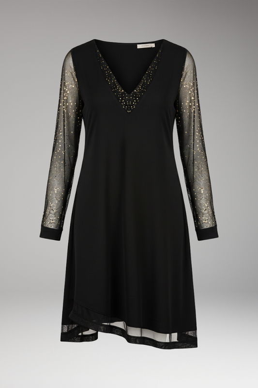Women's Sequined Dress Plunging Neckline - 
Fashinoza