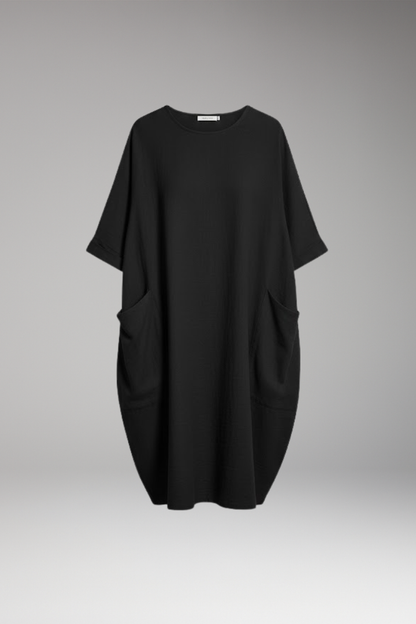 Women's Short Sleeve Round Neck Dress - 
Fashinoza