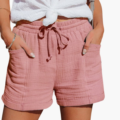 Women's Elastic Waist Shorts with Pockets