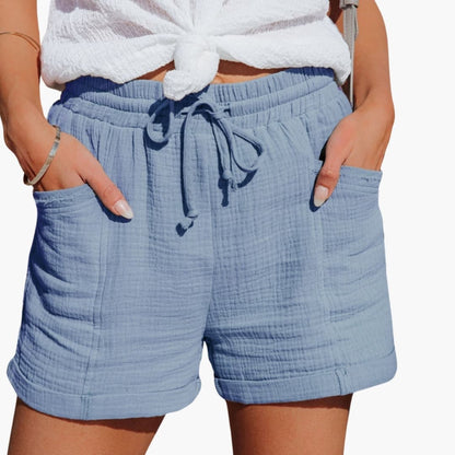 Women's Elastic Waist Shorts with Pockets