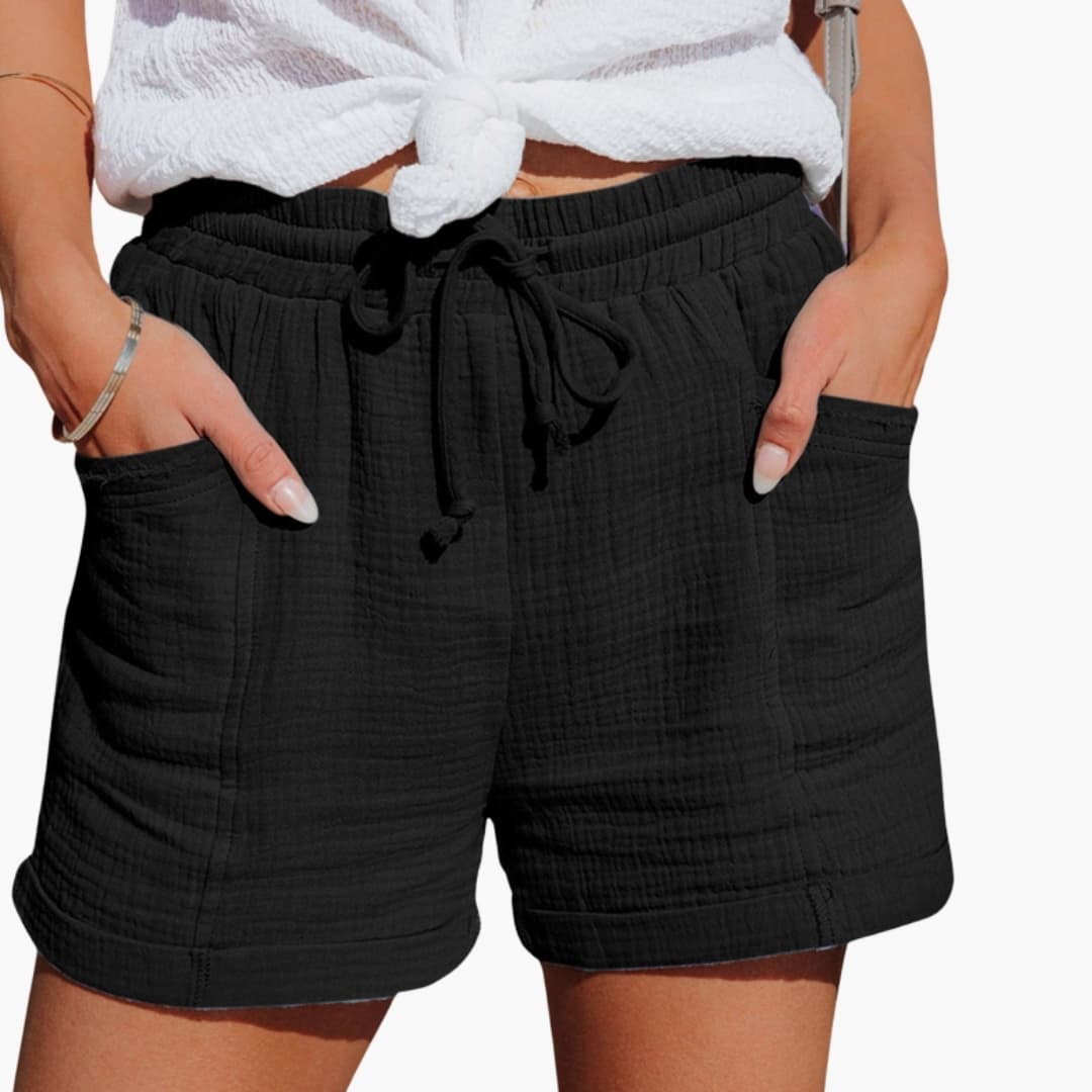 Women's Elastic Waist Shorts with Pockets
