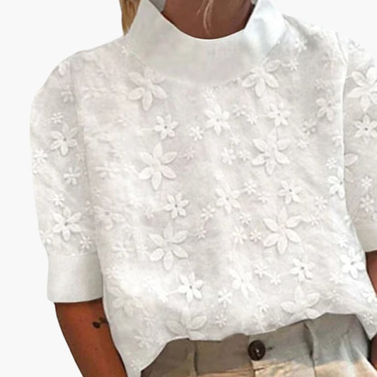 Women's Embroidered Long Sleeve Blouse Loose Fit - Fashinoza