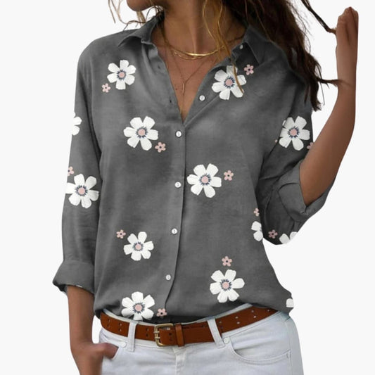 Women's Floral Long Sleeve Blouse Cotton - Fashinoza