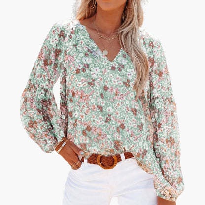 Women's Short Sleeve Floral Blouse