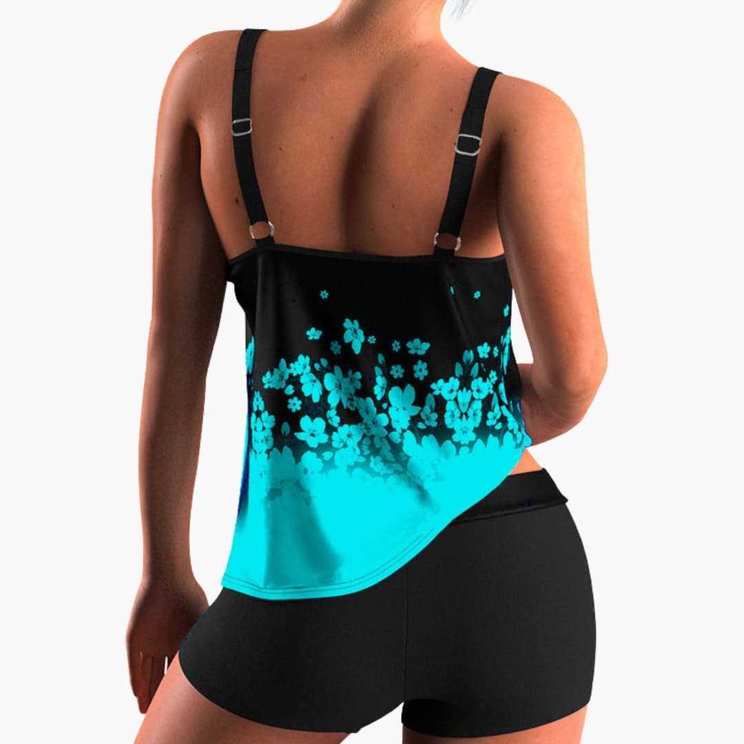 Women's Floral Tankini Swimsuit Set - Fashinoza