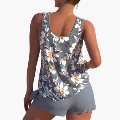 Women's Floral Tankini Swimsuit Adjustable Straps