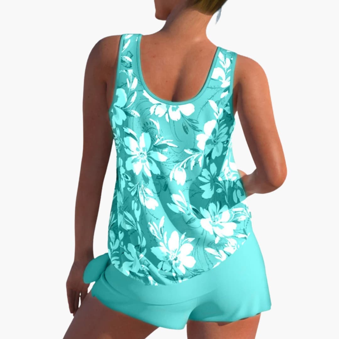Women's Floral Tankini Swimsuit Adjustable Straps