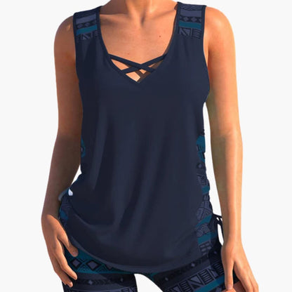 Women's Geometric Print Tankini Swimsuit Set