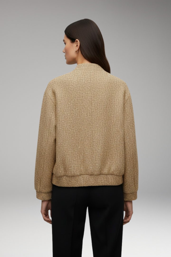 Women's Sequin Bomber Jacket Glitter Zipper