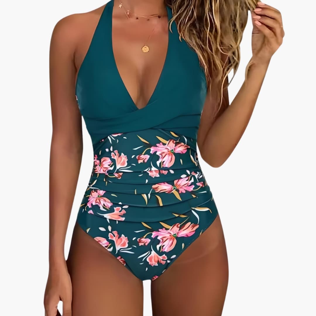 Women's Halter One-Piece Swimsuit High-Cut Leg