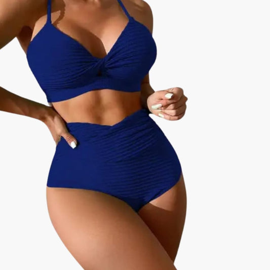 Women's Animal Print High Waisted Bikini Set - Fashinoza